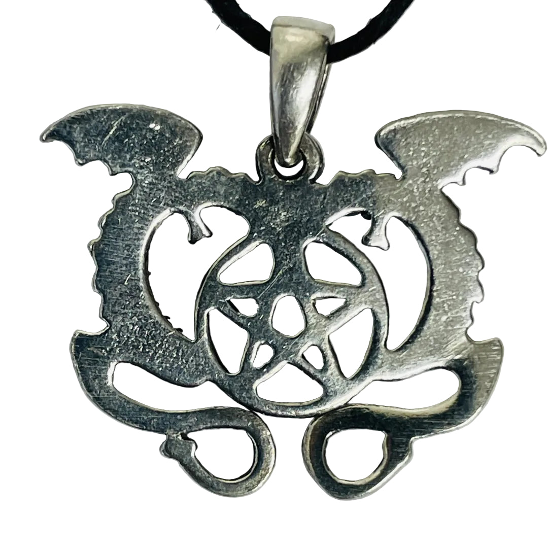 Pentacle of the Dragon Wiccan Pewter Necklace Pendant