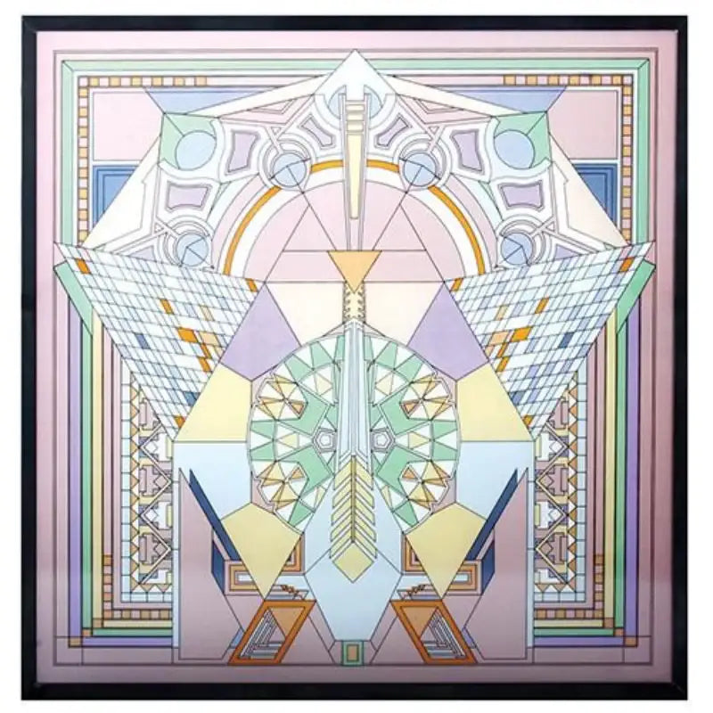 Imperial Hotel Japanese Peacock Rug Stained Glass by Frank Lloyd Wright 10H