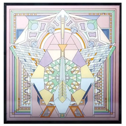 Imperial Hotel Japanese Peacock Rug Stained Glass by Frank Lloyd Wright 10H