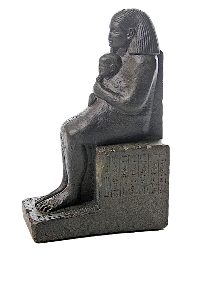 Senmut Holding Neferure Daughter of Queen Hatshepsut Egyptian Statue 7.75H