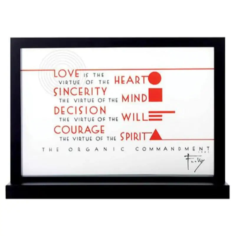 Organic Commandments Stained Glass with Base by Frank Lloyd Wright 11.25L