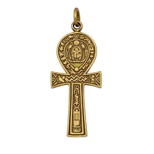 egyptian ankh pendant made from bronze, sign of life