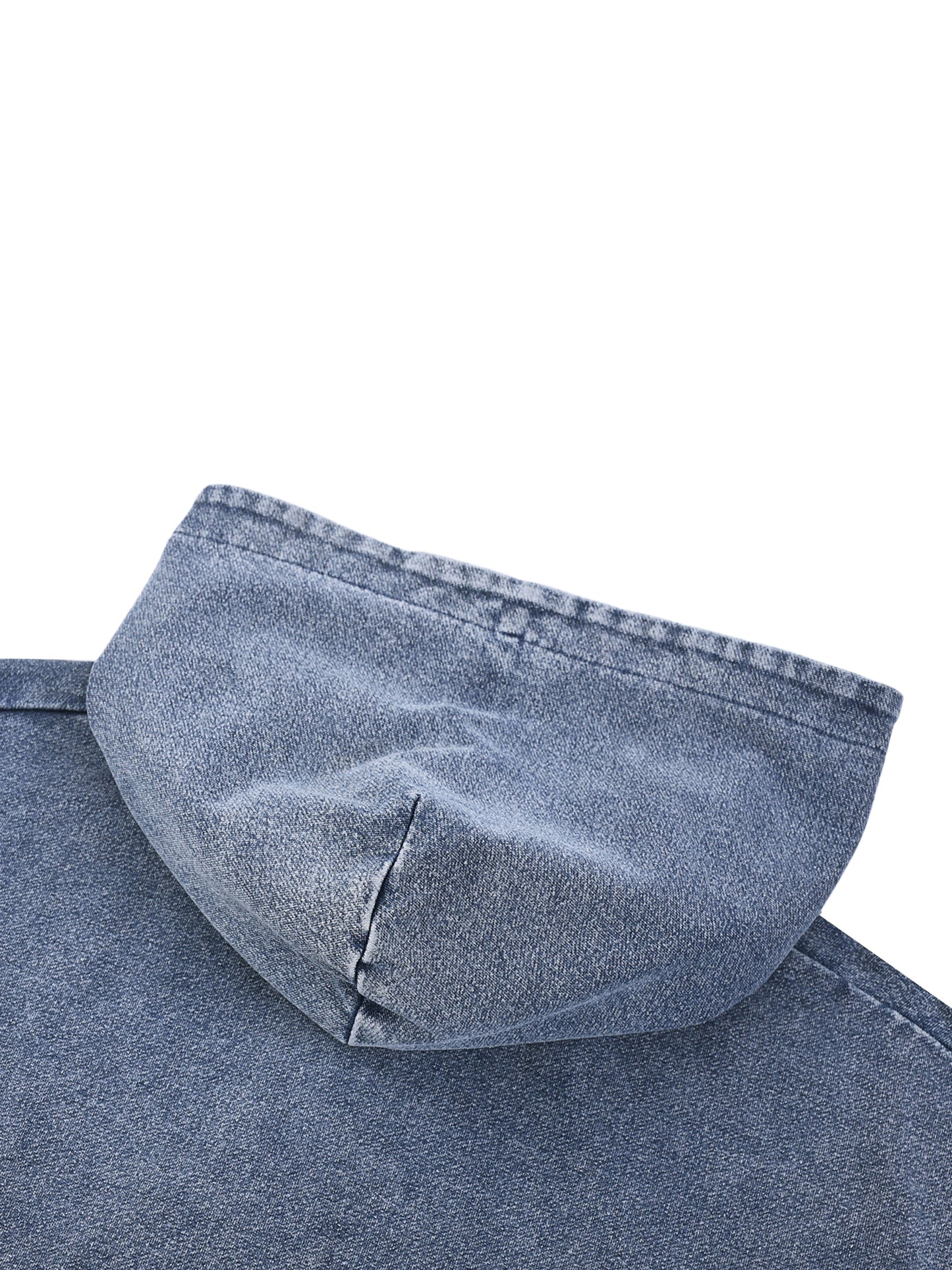 Love Bar Cubist Snow Wash Oversized Denim Unisex Hoodie