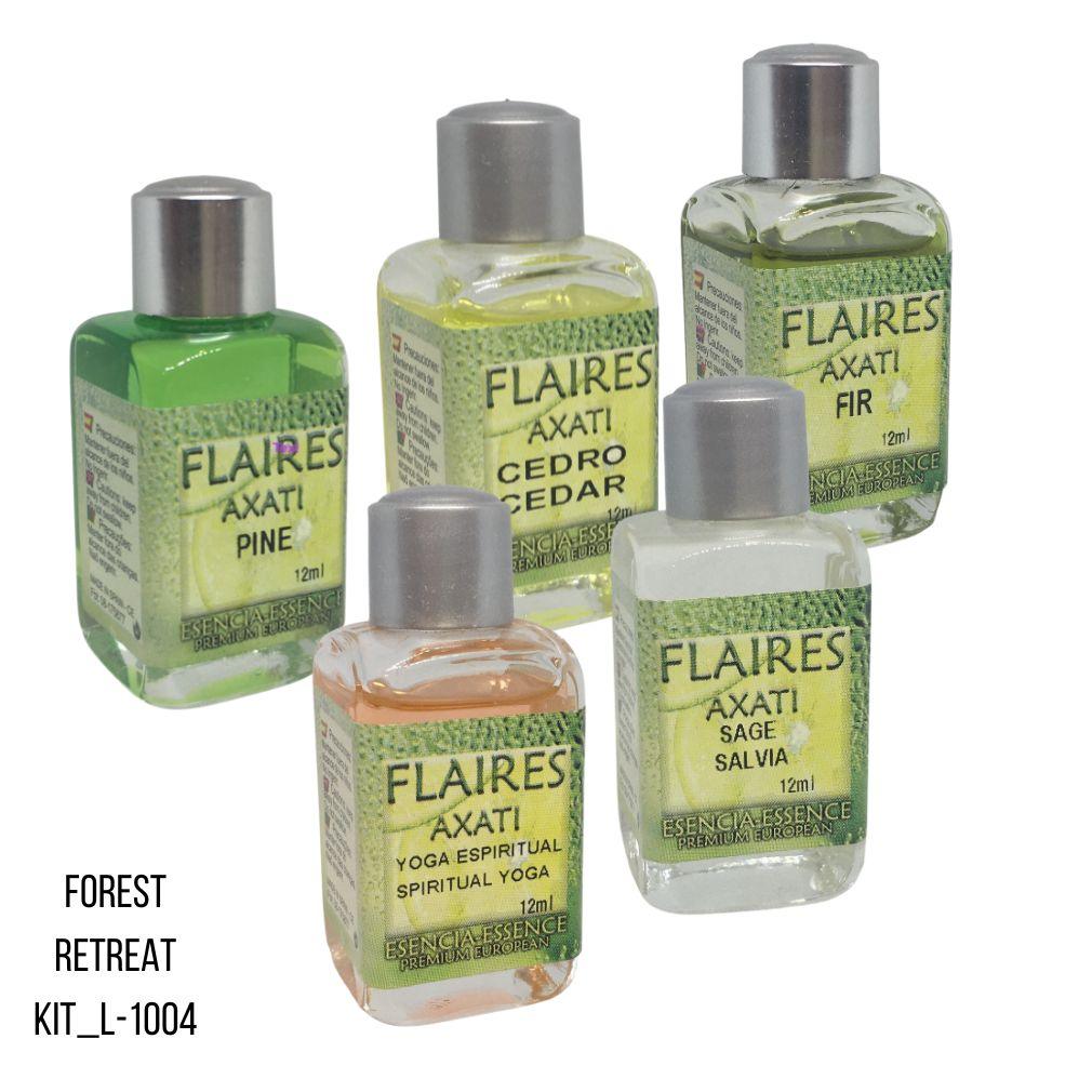 Flaires Forest Retreat essential oil kit with fresh woodland aromatherapy blends.