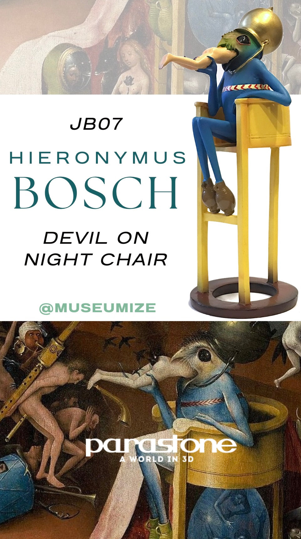 Hieronymus Bosch Art Statue - Devil on Night Chair by Parastone