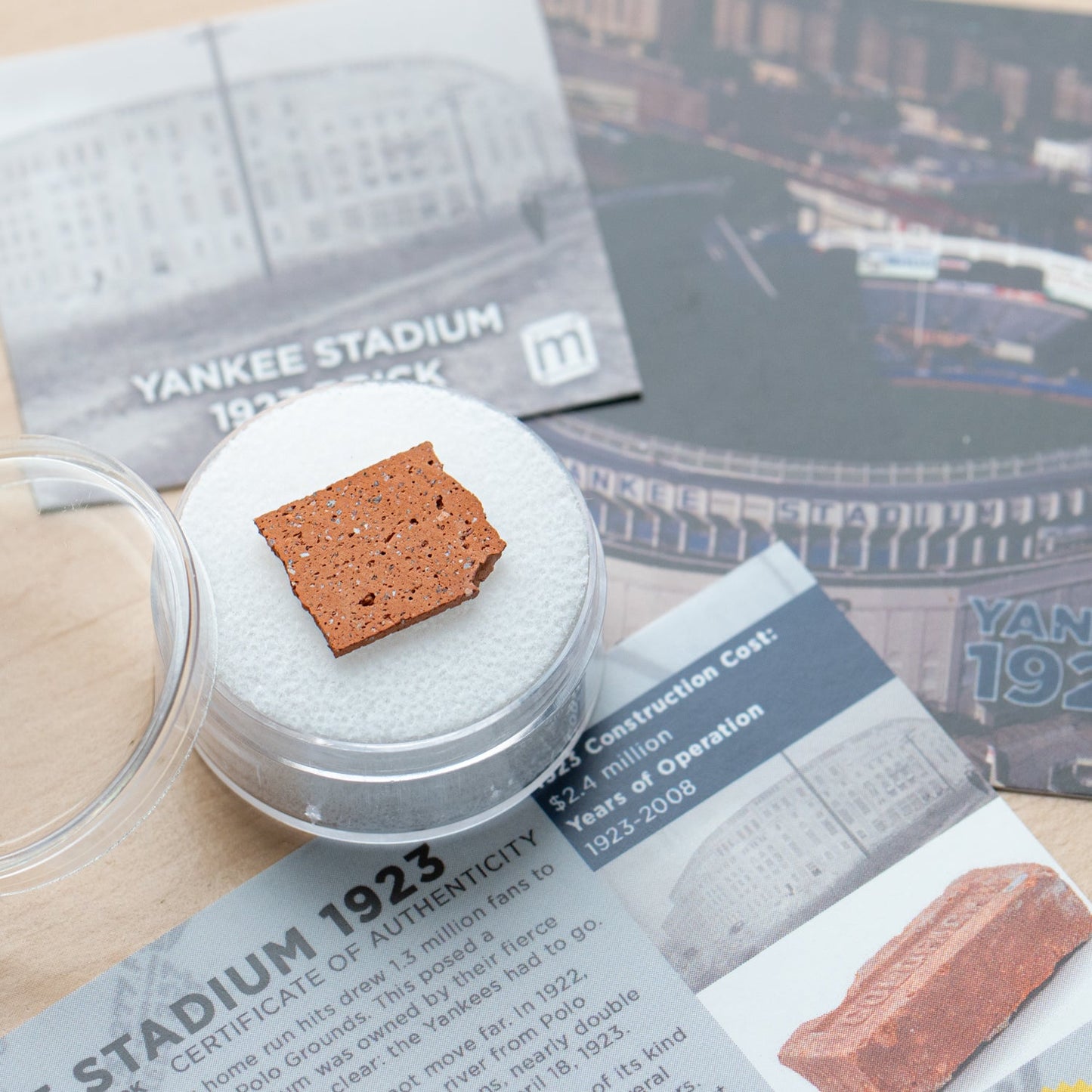 Yankee Stadium 1923 Brick Authentic Piece of Baseball History Collectible