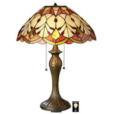 Flowing Redbud Tree Brown Red Stained Glass Table Lamp 23H x 17W