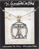 Da Vinci Vitruvian Universal Man Pendant Necklace Pewter 1.1L