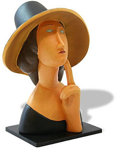 Jeanne Hebuterne Lady in Straw Hat Statue (1918) by Modigliani 4H