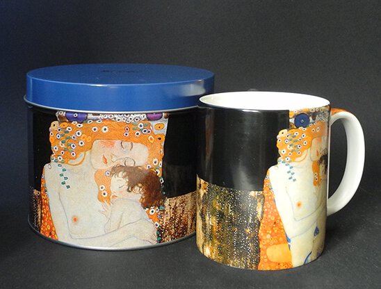 Klimt Mother and Child Ceramic Coffee Mug in Tin 12 oz