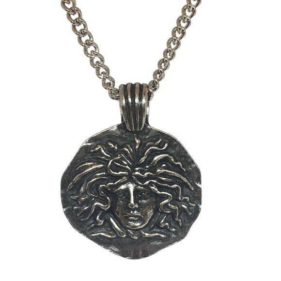 Medusa Head Snake Goddess Greek Roman Pendant Historical Costume Necklace