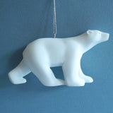 Ornament Pompon Polar Bear Statue Miniature 2.1H x 4L