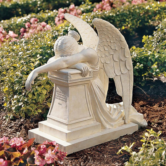Angel of Grief Weeping Angel Remembrance Monument Garden Statue 24H
