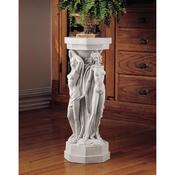 Column of Bacchus Followers Maenads Beautiful Women Sculpture Display Stand 29H