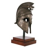 Macedonian Greek Battle Helmet with Snake on Stand Sculpture 25H