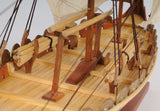 Viking Drakkar Longship Model Boat Wood Tan White Sail 12.5H x 15L