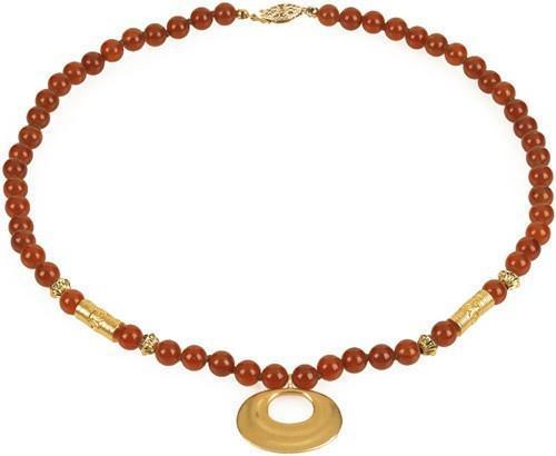 Pre-Columbian Inspired Necklace Nose Ring Pendant with Beads, Assorted Colors - Museumize.com