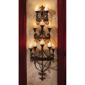Carbonne Candle Chandelier Wall Sconce 48.5H x 15.5W