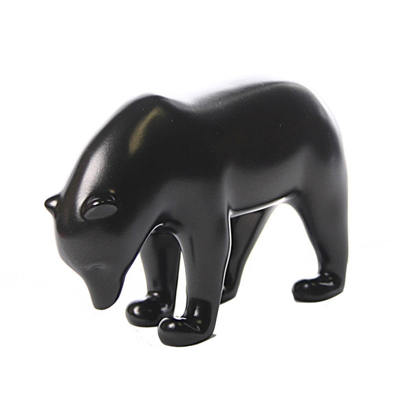 Dark Brown Bear with Head Down Animal Statue by Pompon 6.25W