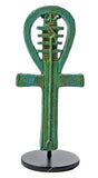 Egyptian Ankh Djed Was Amulet Small Statue on Stand 4H