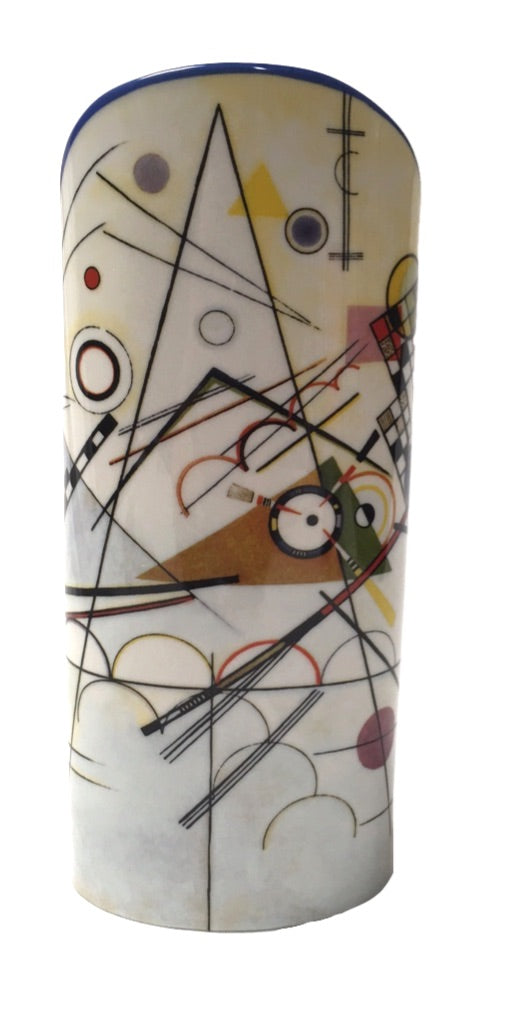 Kandinsky Modern Art Composition VIII Ceramic Flower Vase 9.2H