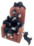 Kittens on a Highback Chair Save Me a Seat by Dubout Figurine 7.5H