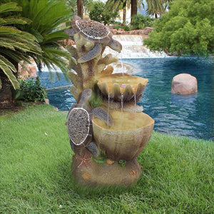 Sea Turtles Cove Cascading Sculpture Garden Fountain 34H