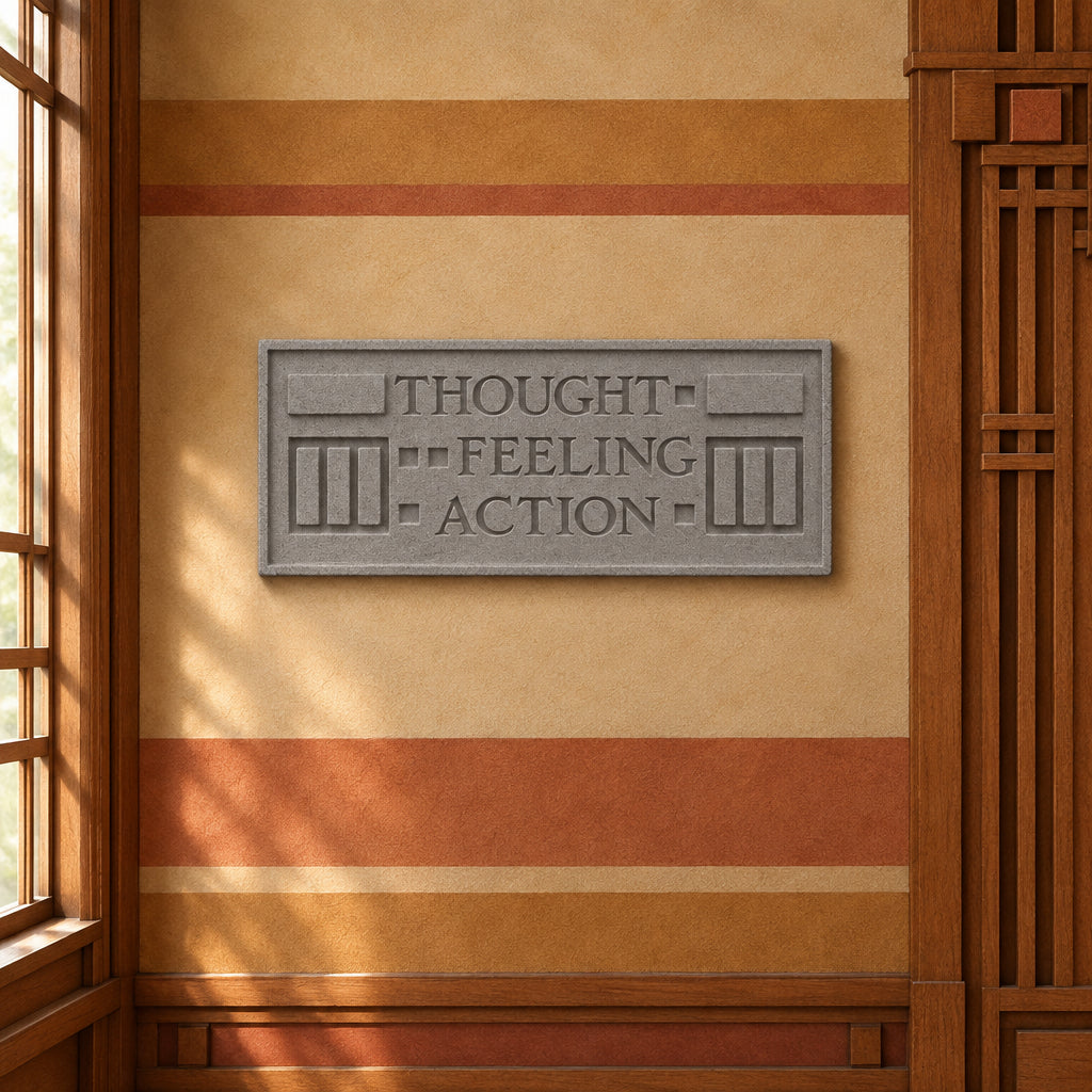Thought Feeling Action Wall Plaque Larkin Building by Frank Lloyd Wright 14W - Museumize.com