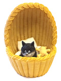 Kitten Sleeping with Teddy Bear in Basket Cozy Nest Figurine by Dubout 3.75H