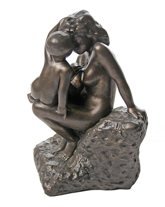Young Mother Nuzzling Child Togetherness Motherhood Statue by Rodin 6H