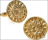 Alexander the Great Greek Leader Coin Replica Museum Cuff Links Gold Plate