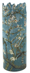 Van Gogh Almond Tree in Blossom Blue Grey Round Museum Art Ceramic Flower Vase 9H