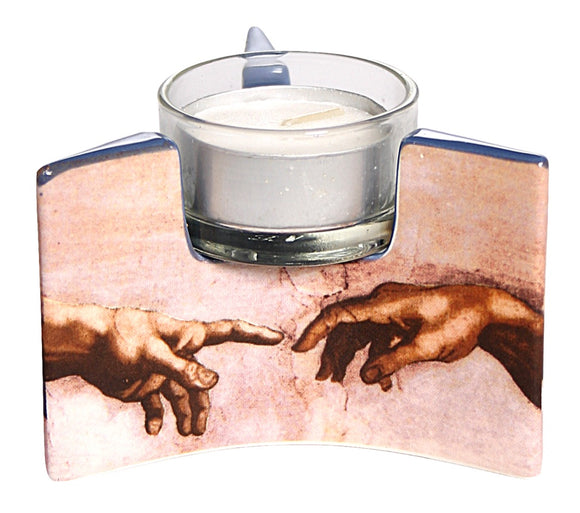 Michelangelo Creation Hands Ceramic Tealight Candleholder 3.5W