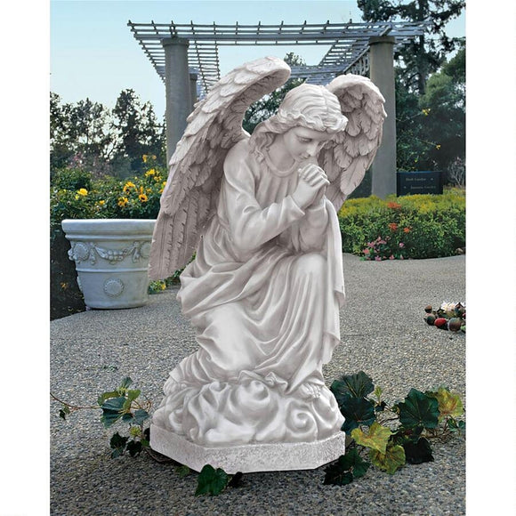Praying Angel Kneeling Christian Memorial Garden Statue 26H