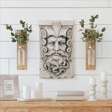 Poseidon Greek God Face Wall Sculpture 17H
