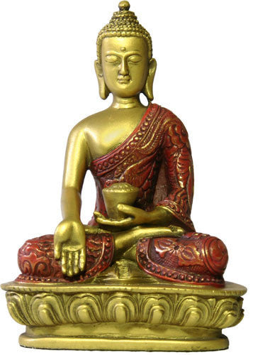 Buddha Nepali Style in Wish Giving Pose Desktop Statue 5.5H