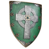 Celtic Warriors Shield Green Wall Sculpture 18H x 13W