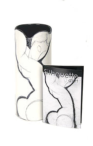 Modigliani Caryatid Female Nude Drawing Modern Art Ceramic Flower Vase 7.5H