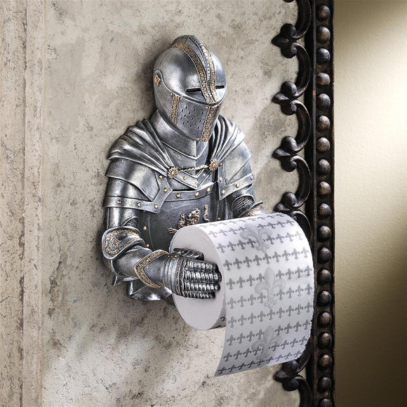 Medieval Knight To Remember Toilet Paper Holder Wall Sculpture 7H x 9W