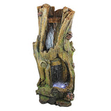 Woodland Wood Stump Tree Hawksbill Gulch Cascading Illuminated Garden Fountain 41H