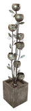 Abstract Flowers Metal Tower Cascading Eight Levels Fountain 69H