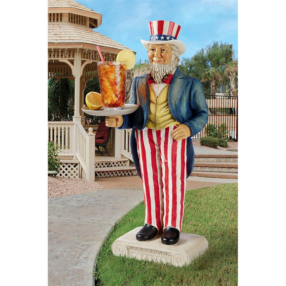 Uncle Sam Yankee Doodle Dandy Butler Pedestal Sculptural Table 14 x 32H