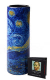Van Gogh Starry Night Ceramic Flower Bud Vase Museum Painting on All Sides 7H
