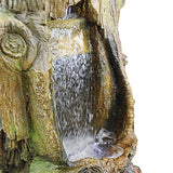 Woodland Wood Stump Tree Hawksbill Gulch Cascading Illuminated Garden Fountain 41H