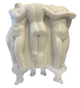 Pocket Art Greek Three Graces Classical Nude Ladies Miniature Statue 3.1H
