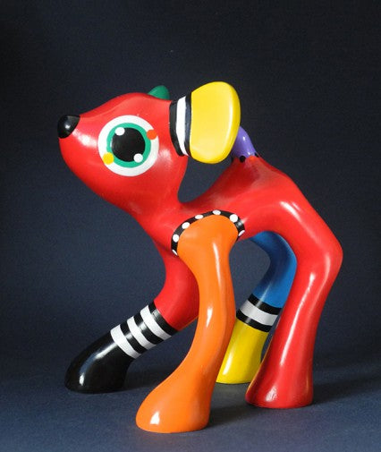 Jacky Zegers Jules Deer Large Abstract Bright Colors Pop Art Statue 6.7H