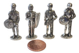Knights in Armor Medieval Miniature Figurines Role Playing Pack of 4 1.5H