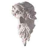 Greek God Poseidon Face with Long Beard Wall Sculpture 17H