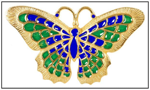 Blue & green butterfly pins