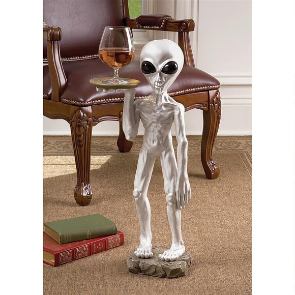 Alien Extraterrestrial Roswell Butler Sculptural Pedestal Table 26H